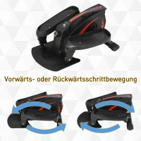 HOMCOM Mini Stepper mit LCD-Monitor, Heimtrainer, Pedaltrainer, Trainingsgerät, Stufenlos Einstellbarer Widerstand, Rutschfestes Steppbrett, Stahl(m-6)