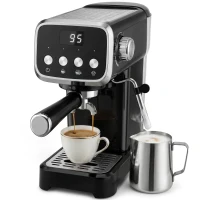 HOMCOM Espresso Machine, 20-Bar Cappuccino Coffee Maker with Frother Wand, 1.2 L Water Tank, Black(m-15)