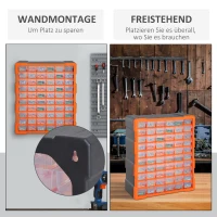 DURHAND sorteerbox 60 vakken magazijn voor kleine onderdelen onderdelendoos bewaardoos oranje(m-4)