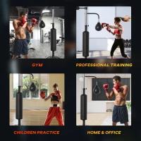 HOMCOM 4-in-1 Boxing Punching Bag, Freestanding with 2 Speed Bals, 360° Reflex Bar, 160-230cm Adjustable Height, Black(m-7)