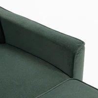 HOMCOM 2 Seater Sofa Bed, 3-in-1 Convertible Pull Out Sleeper Sofa with Click-Clack Adjustable Backrest, Dark Green(m-11)