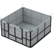 PawHut Wurfkiste für Welpen mit Unterlage, winddichtem Oxford-Gewebe, für mittelgroße große Hunde, 122x122x60 cm Schwarz(m-11)