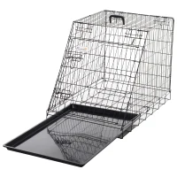 Pawhut Trapeze Collapsible Dog Pet Travel Box Cage Removable Tray 93 x 58 x 65cm(m-9)