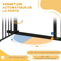 PawHut Barrière de sécurité pour chien barrière d'escalier extensible double verrouillage 74-80 x 76 cm noir(m-6)