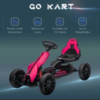 HOMCOM Kids Pedal Go Kart, with Adjustable Seat, EVA Wheels, Seat, Handbrake - Pink(m-7)