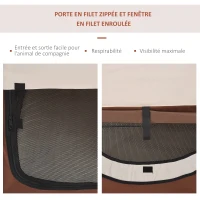 PawHut Sac de transport pour chien caisse de transport pliable pour chien respirant avec coussin d'agneau amovible 61 x 46 x 51 cm(m-6)