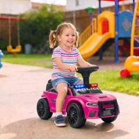 AIYAPLAY Carro Andador de Polícia para Crianças 18-36 Meses com Luz, Música e Arrumação, 65x29,5x36 cm, Rosa(m-9)