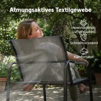 Outsunny Tuinmeubelset zitgroep voor 4 personen ademend tuinlounge met 2-zitsbank 2 stoelen touwdesign ronde tafel voetpads(m-5)