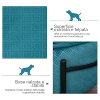 PawHut Cuccia per Cani da Interni, Divano per Gatti e Cani di Taglia Piccola e Media Max. 15kg, Verde Petrolio 70x50.5x25.5cm(m-6)