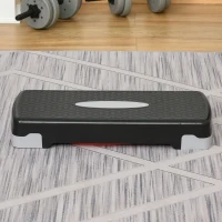 HOMCOM Step Fitness per Aerobica con Altezza Regolabile 10-15 cm, in PP, 68x29cm Nero e Rosso(m-2)