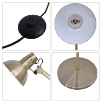 HOMCOM Lampadaire orientable design éclairage directionnel hauteur et angle réglable dim. 65L x 28l x 149-169H cm métal coloris laiton(m-7)