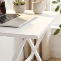 HOMCOM 70 cm Folding Computer Desk with Monitor Shelf - White(m-9)