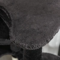PawHut Árvore Arranhador para Gatos Grande Altura 153cm Torre de Escalada para Gatos com Caverna Redes Plataformas Postes Arranhadores de Sisal e Bola Suspensa Cinza Escuro(m-8)