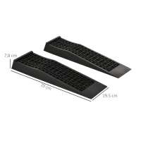 HOMCOM 2 oprijplaten, drempeloprit, oprijplaat, rubberen oprijplaten, PP, zwart, 70 x 20 x 8 cm 70x20x8 | Aosom.de(m-3)