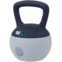 Kettlebell 10kg - Collaboration Aosom.fr x FFHandball - haltère avec poignée antidérapante, gris et bleu(m-12)