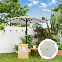Outsunny Toldo de Substituição para Chapéu de Sol de 3m com Ventilação Superior Proteção UV 30+ para Exteriores Creme(m-10)