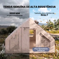 Outsunny Tenda Insuflável com Saída para Fogão e Claraboia Bomba Bolsa UPF30+ para 4 Estações Impermeável 5000+(m-6)