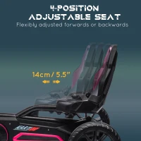 HOMCOM Kids Pedal Go Kart, with Adjustable Seat, EVA Wheels, Seat, Handbrake - Pink(m-4)