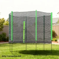 SPORTNOW Red de Seguridad para Cama Elástica Ø305 cm para Exterior de 6 Postes con Anti-UV y Puerta con Cremallera Verde y Negro(m-10)