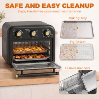 HOMCOM Air Fryer Toaster Oven, Convection Countertop Oven, with Adjustable Temperature and Timer, 12 L, Black(m-8)