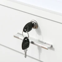 Vinsetto Lockable Two-Drawer Filing Cabinet, with Wheels - White(m-8)