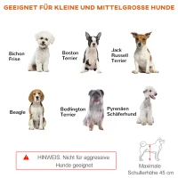 PawHut Hondenhek, traphek, 180 cm hoog, verstelbaar in hoogte, grijs + zwart(m-7)