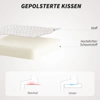 HOMCOM Gepolsterde Bureaustoel met Pluche Bekleding, Kuipvormig Design, Verrijdbare Bureaustoel, Stalen Basis, Crème+Zwart(m-5)