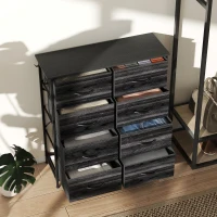 HOMCOM Chest of Eight Fabric Drawers - Black(m-8)