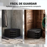 Outsunny Peso para Base de Sombrilla de 4 Piezas Rellenable de Agua 52 Litro Arena 60 kg o Mixto 70 kg para Base Cruzada Negro(m-7)