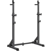 SPORTNOW Suporte para Barras de Pesos com Largura e Altura Ajustáveis Suporte de Musculação com Estrutura de Aço 60-87x65x121-158 cm Preto(m-1)