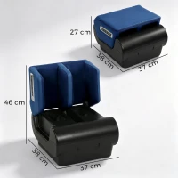 HOMCOM 2-in-1 beenmassageapparaat met warmte, luchtcompressie, timer, 3 modi & intensiteiten, blauw en zwart(m-3)