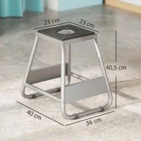 HOMCOM Suporte para Motocicleta Suporte Elevador de Motocross de Aço Carga 500 kg com Plataforma Antiderrapante 36x40x40,5 cm Cinza(m-3)