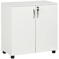 Vinsetto Two-Tier Locking Office Storage Cabinet - White(m-1)