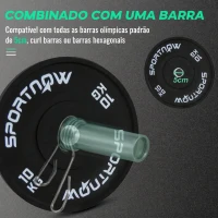SPORTNOW Anilhas Olímpicas 2x10 kg com Orifício Ø50 mm em Borracha para Barras e Halteres, Preto(m-6)