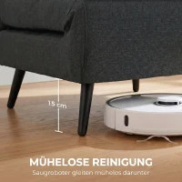 HOMCOM Schlafsessel, 3-in-1 Klappbarer Leinen-Schlafsessel mit verstellbarer Rückenlehne, S-Federn, Metallbeinen, Dunkelgrau(m-7)