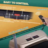 HOMCOM Elektrisches Laufband mit LCD Display, Faltbares Fitnessgerät, 1-10 Km/h, Stahl, Schwarz+ Grau+Champagner, 70 x 128 x 116 cm(m-5)