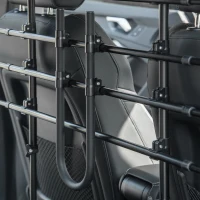 PawHut Grade de Segurança de Carro para Cães Ajustável em Largura e Altura 87-135x85x120cm Grade Separadora para Porta Malas de Carro Universal Metal Preto(m-7)