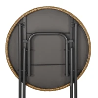 Outsunny 3-delige poly-rotan zitgroep bistroset balkonset inklapbaar tuin natuur(m-7)