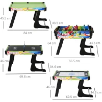 HOMCOM Folding Multi Gaming Table 4 in 1 Hockey, Football Table, Table Tennis, Billiards For Play Fun(m-3)