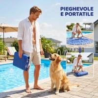 PawHut Galleggiante per Cani Gonfiabile Pieghevole per Cani Piccoli e Medi(m-5)