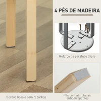 HOMCOM Conjunto de 4 Bancos Empilháveis Redondos Bancos Baixos de Cozinha com Assento Acolchoado Ø40x45 cm Amarelo e Madeira(m-6)