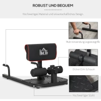 HOMCOM Beentrainer squats buik billen trainer sissy squat verstelbaar rolbaar(m-6)