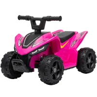 AIYAPLAY Kinder Quad Elektro 6V Kinderquad mit Lithium-Akku Vorwärtsfunktion Lenkerknopf-Steuerung 1,5-2 Jahre Hellrot(m-11)
