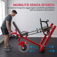 SPORTNOW Leg Press Machine con Ruote, Macchina Regolabile per Gambe e Squat(m-7)