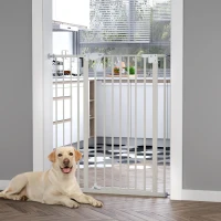PawHut Cancelletto per Cani con 4 Viti Regolabili e Nastro Adesivo, in Metallo e Plastica, 86x104.1 cm, Bianco(m-9)