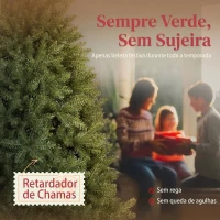 HOMCOM Árvore de Natal Artificial 180 cm com 1687 Ramos e Base Metálica Dobrável, Realista e Frondosa, Verde(m-4)
