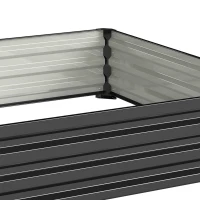 Outsunny Bedplantenbak met stalen kast grijs 120 x 120 x 30 cm(m-12)