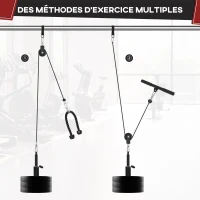 SPORTNOW Système de poulie d'entraînement des triceps pour traction LAT biceps, triceps, épaules, dos, avant-bras(m-6)