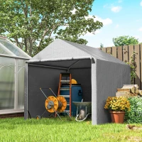 Outsunny Abri de jardin 2 x 2 x 2 m abri vélo extérieur avec cadre en acier galvanisé, imperméable et résistant aux UV - gris(m-2)