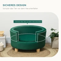 PawHut Hondenbank met zachte bekleding rond hondenbed hondenbank met houten poten(m-5)